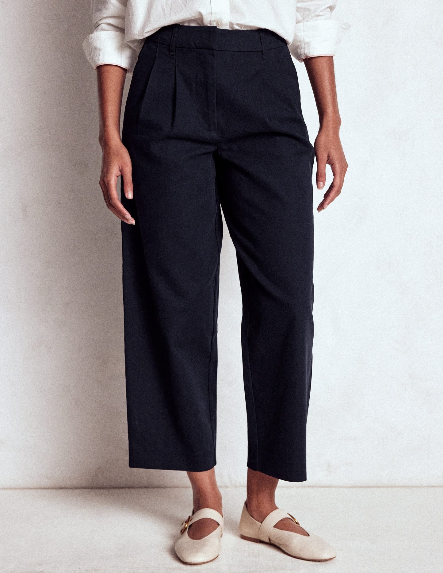 Bloomsbury Cotton Trousers-NAVY