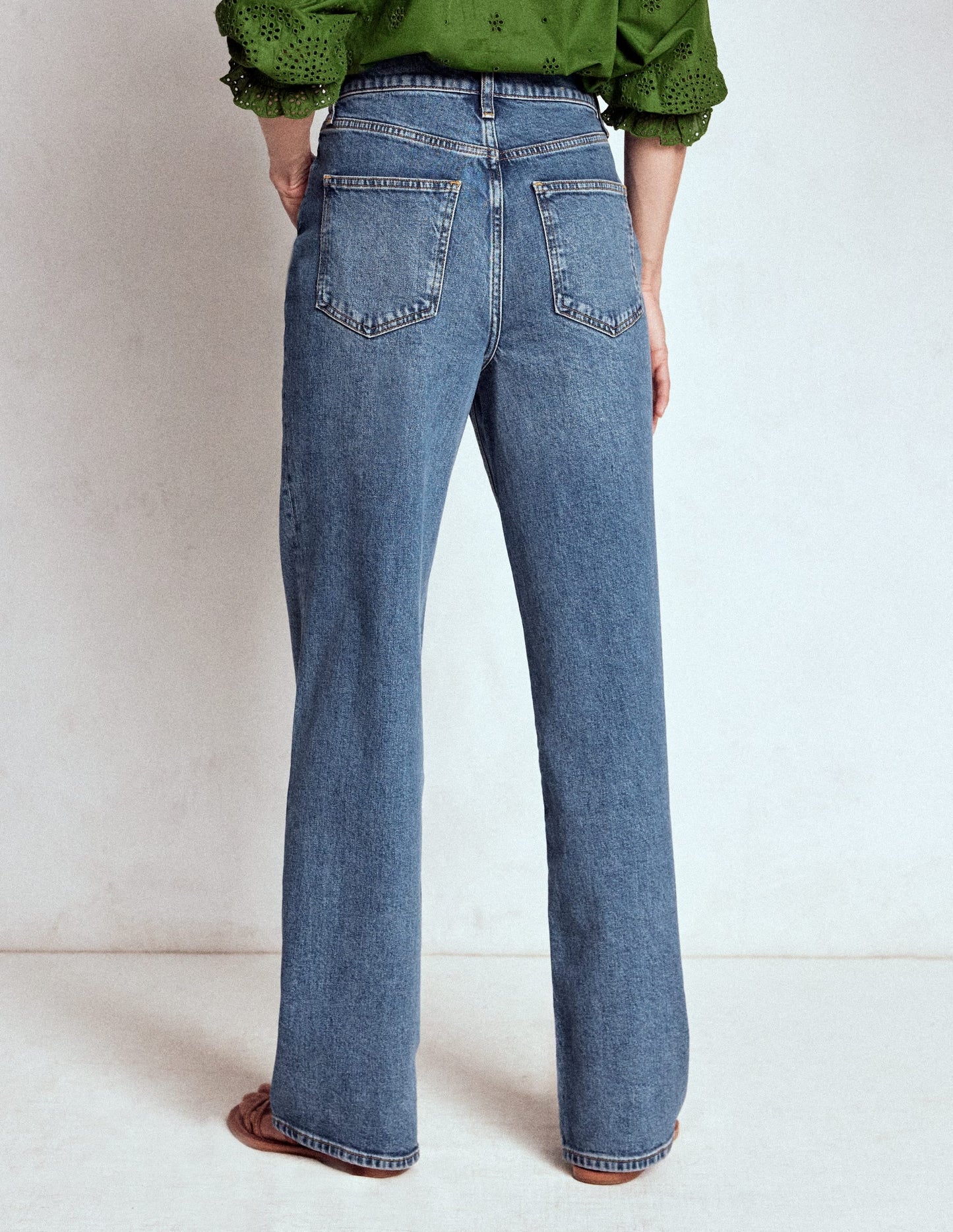 High Rise Column Leg Jeans-Mid Vintage