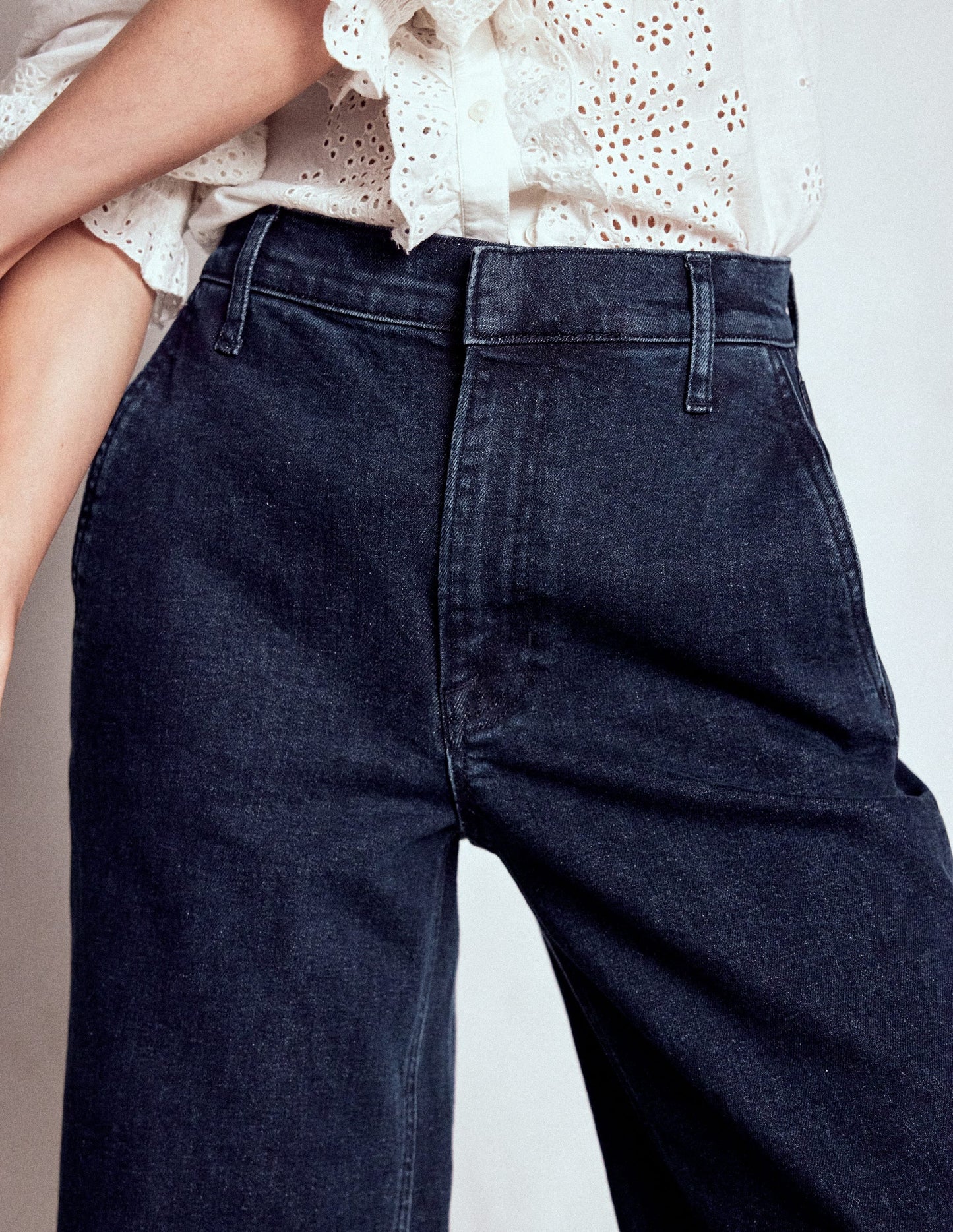 High Rise Clean Wide Jeans-Dark Vintage