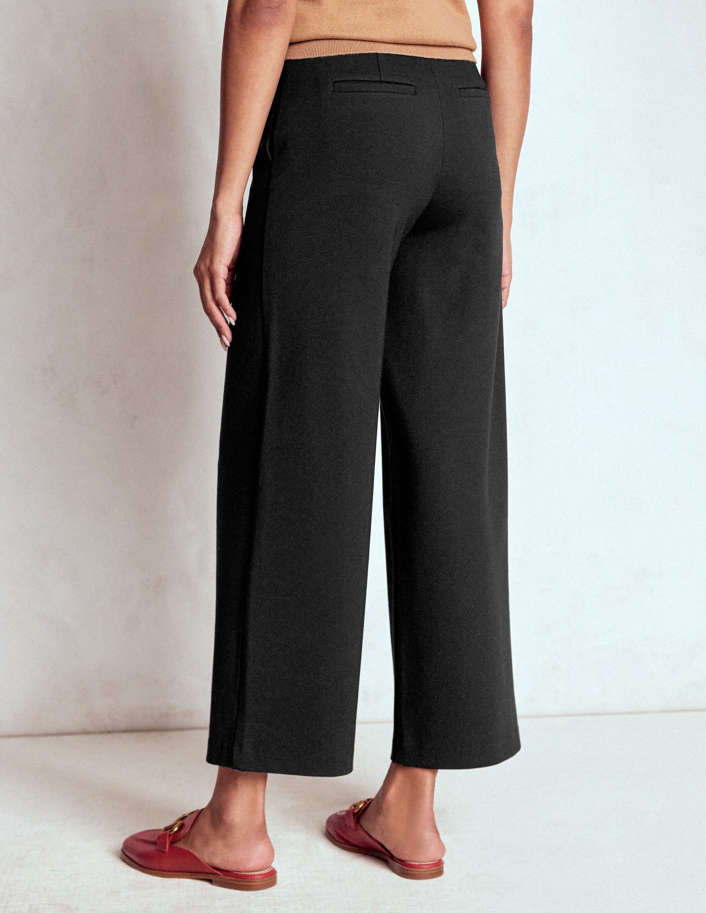 Belgravia Ponte Crop Trousers-BLACK