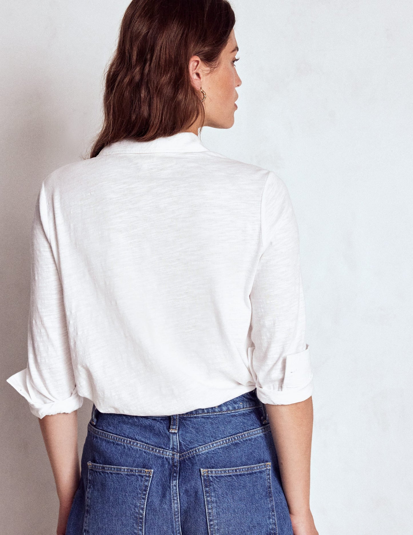 Amy Jersey Shirt-White