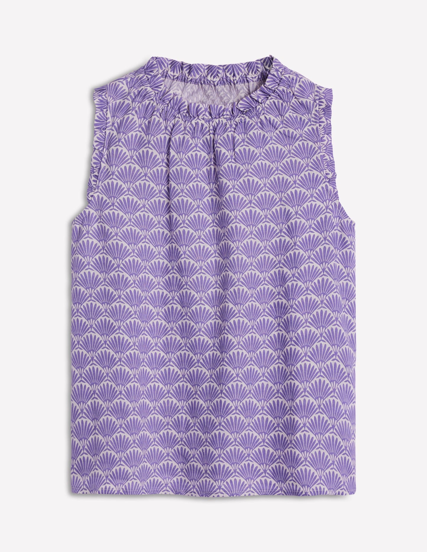 Sophie Ruffle Linen Top-Purple, Deco Palm