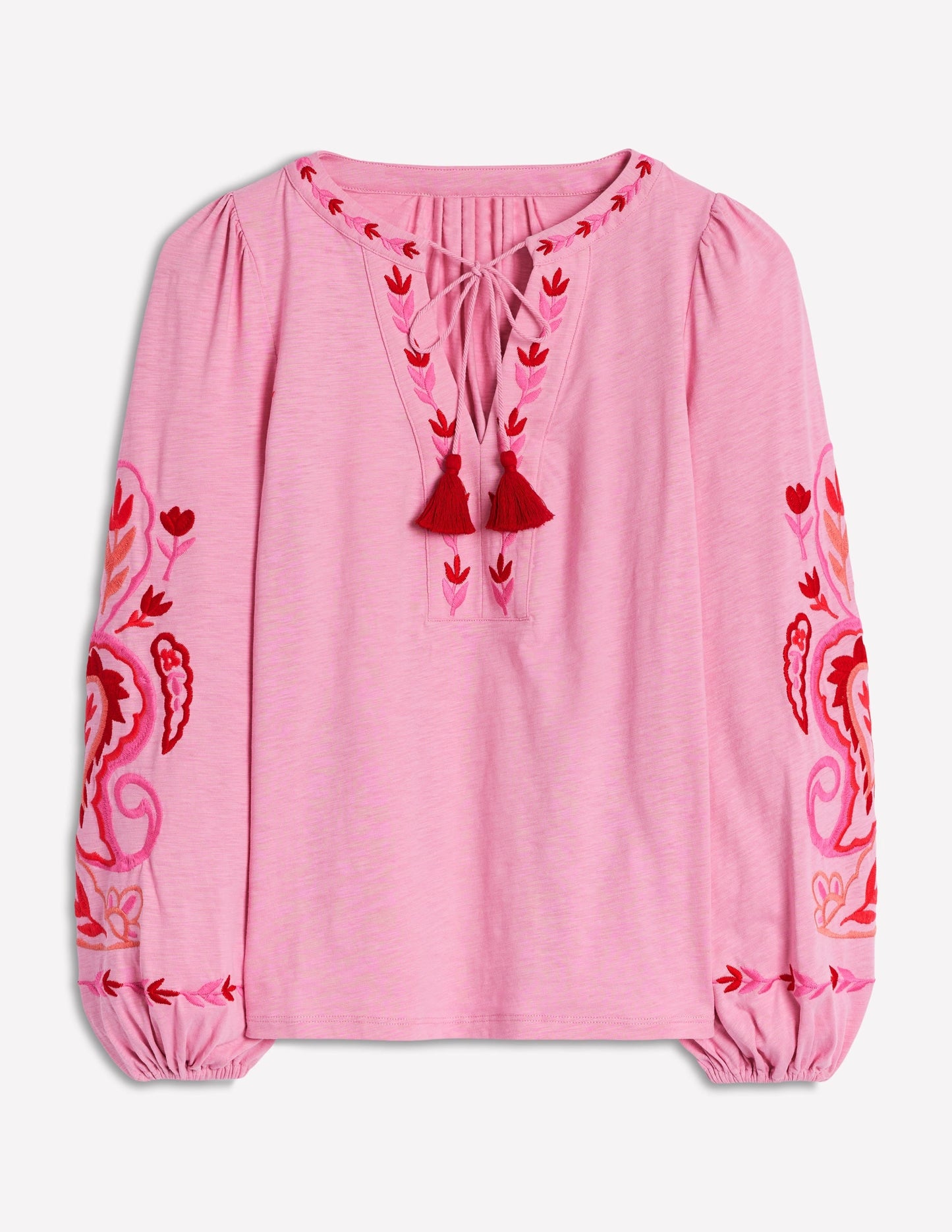 Nia Embroidered Top-Formica Pink