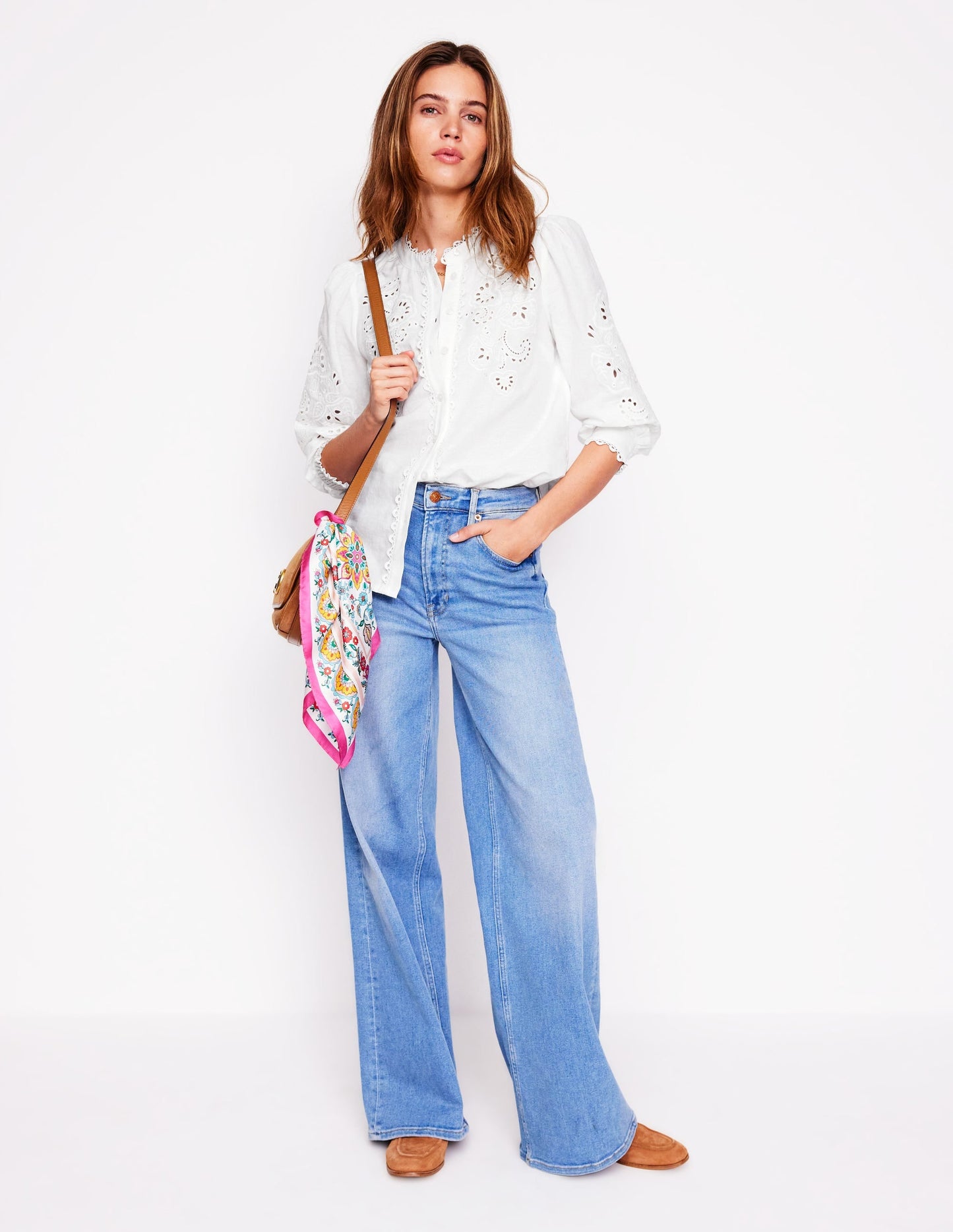 Alicia Cutwork Linen Top-White, Cutwork Embroidery