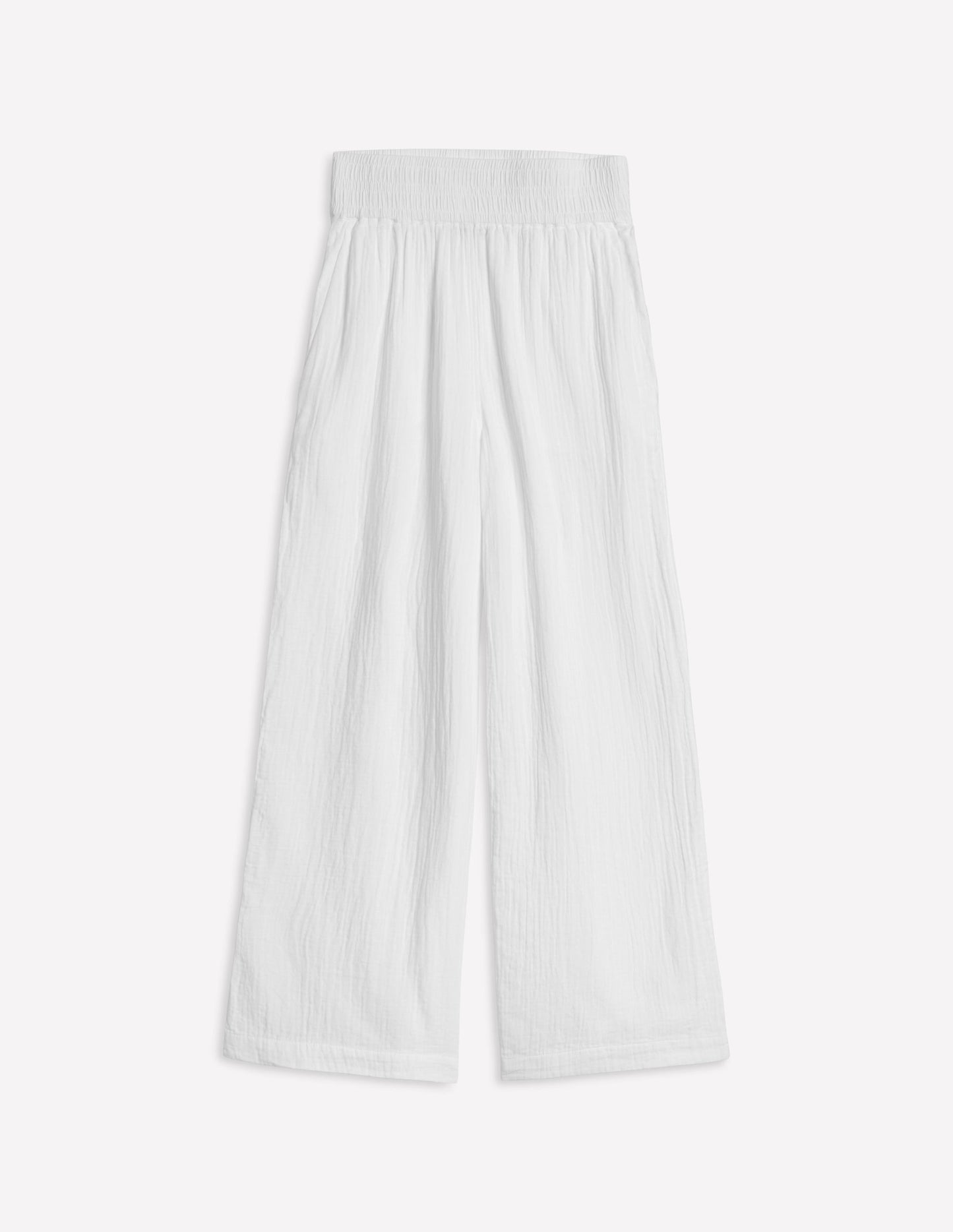 Cropped Double Cloth Trousers-White
