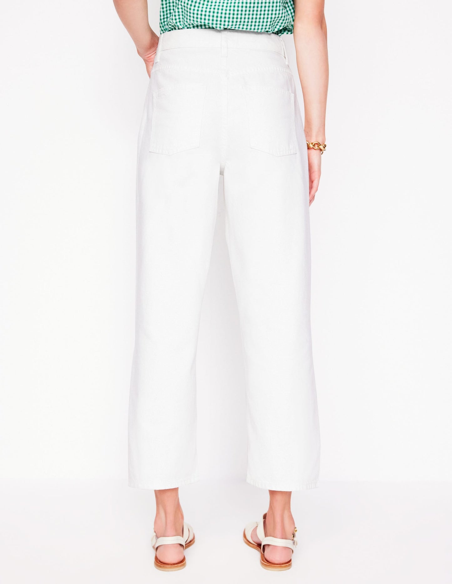 Barrel Leg Jeans-White