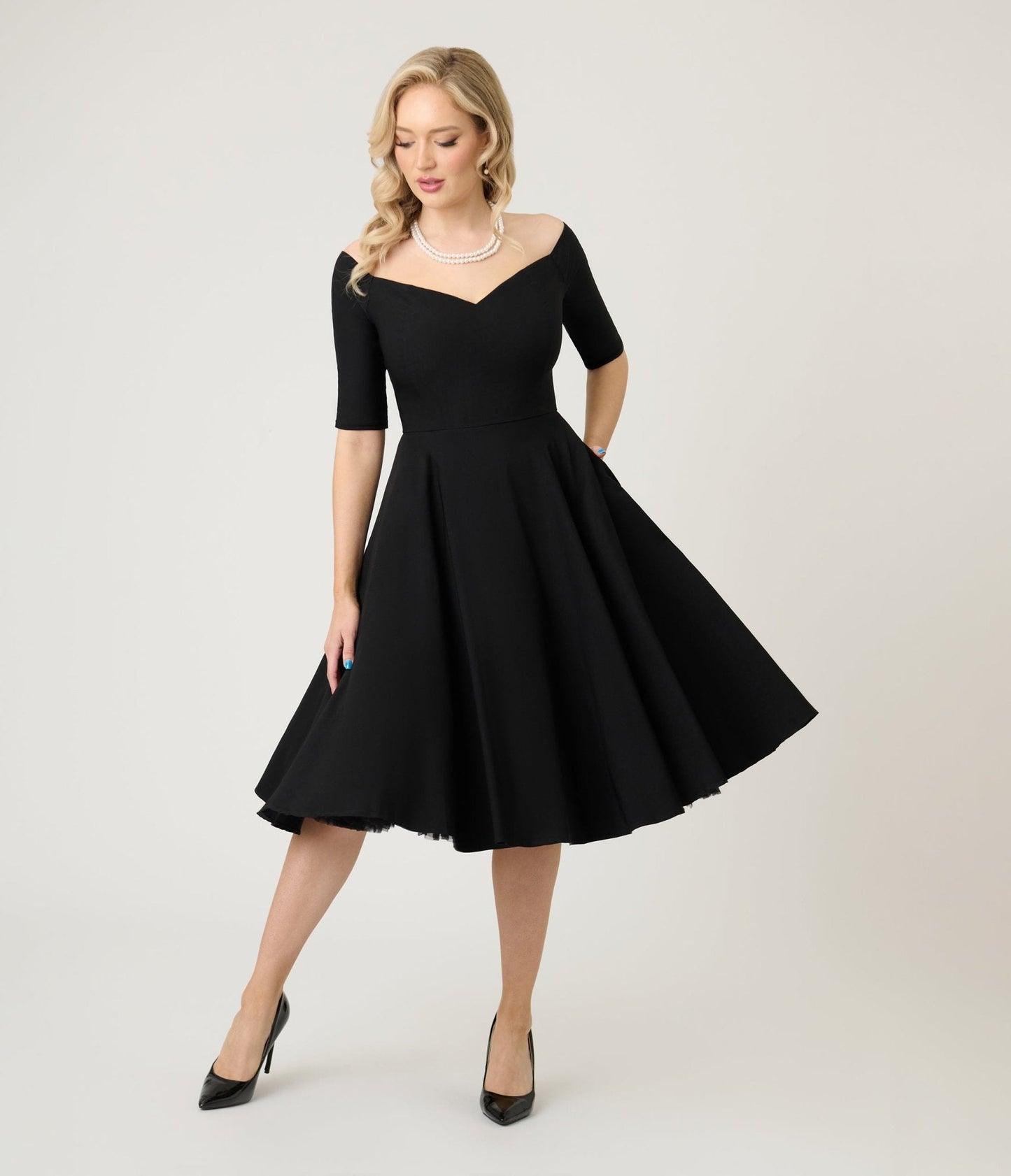 Royal Monk Black Amalia Swing Dress