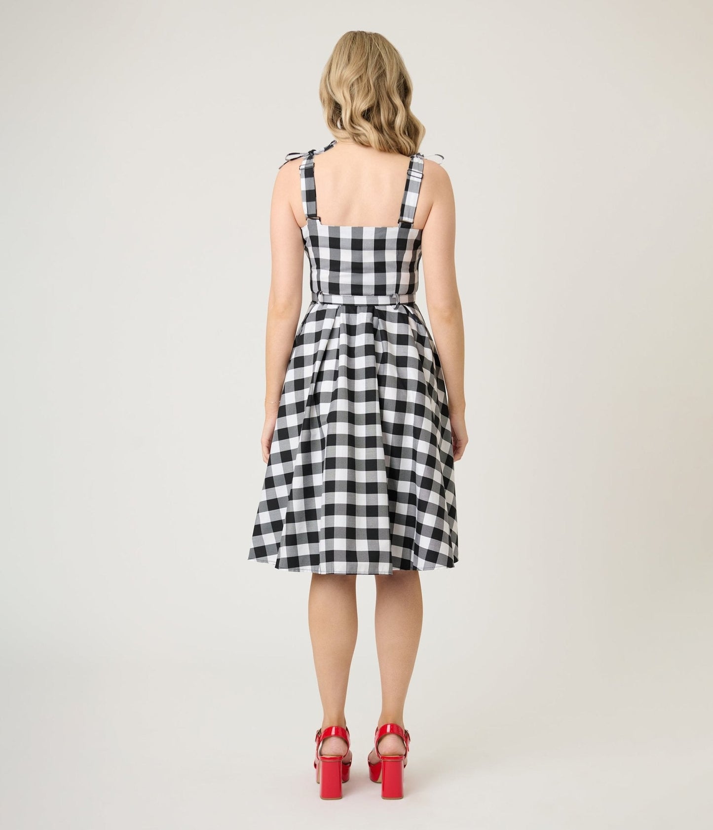Royal Monk Black & White Gingham June Swing Dress