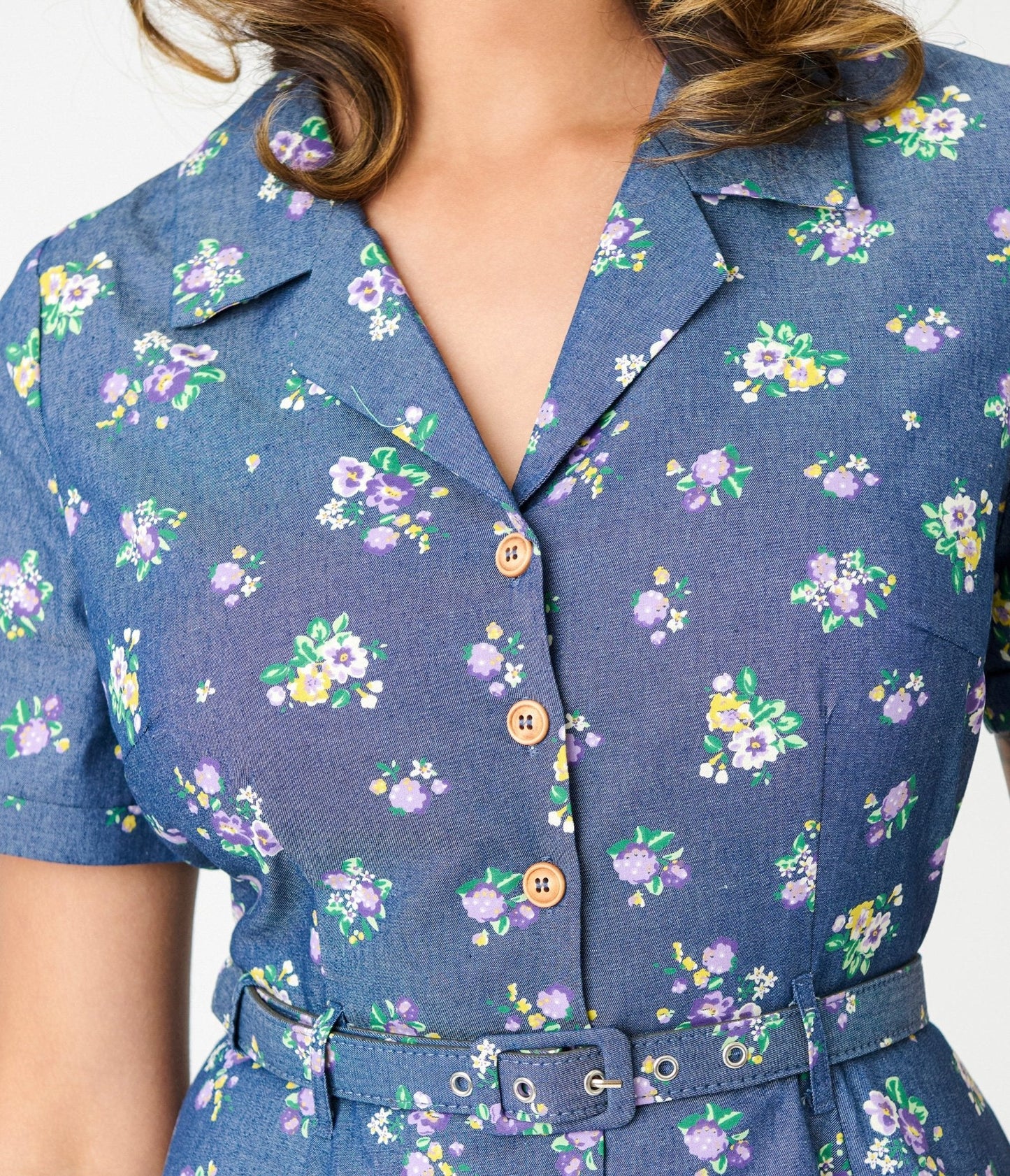 Royal Monk Blue Floral Bloom Print Bella Swing Dress