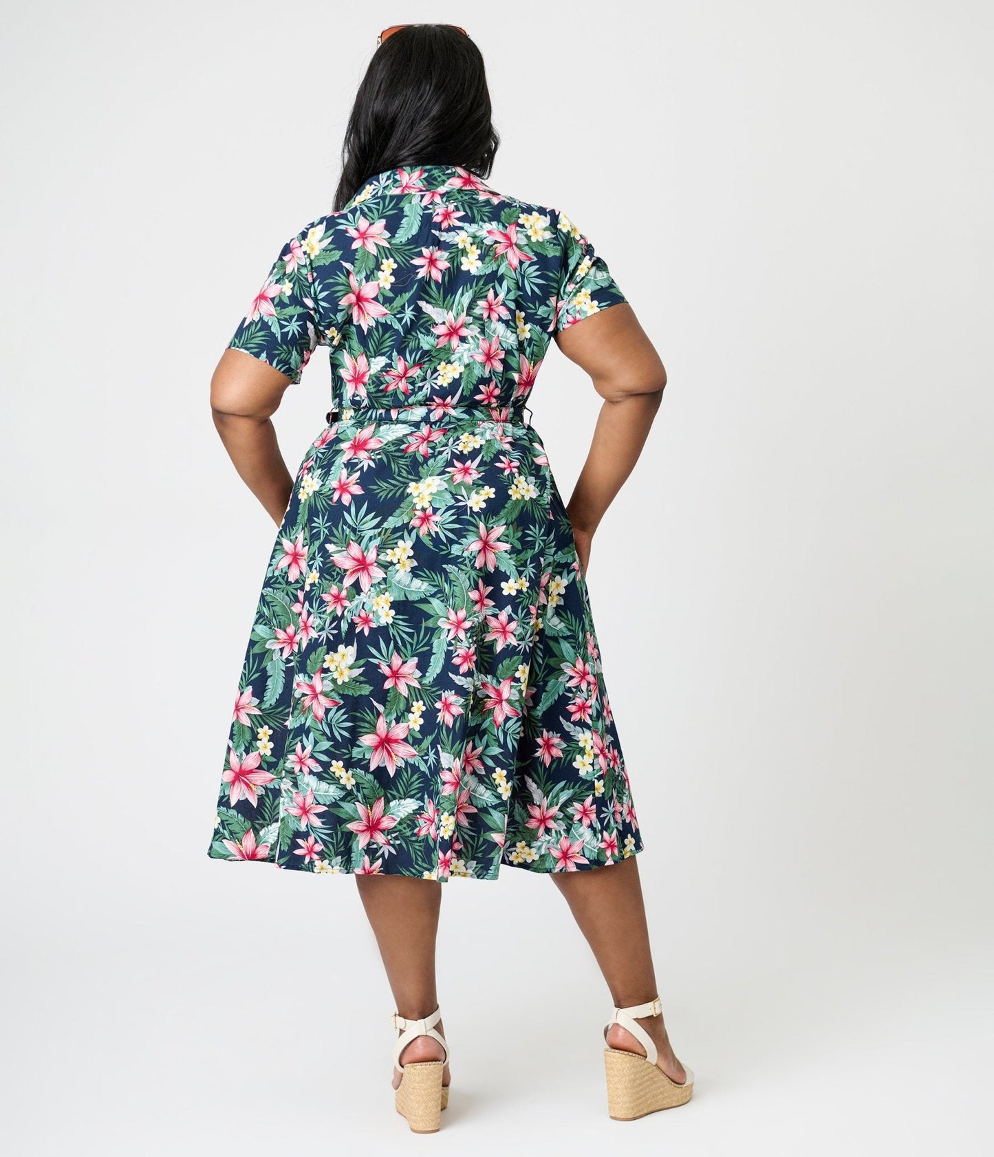 Royal Monk Plus Size Tropical Print Kate Swing Dress