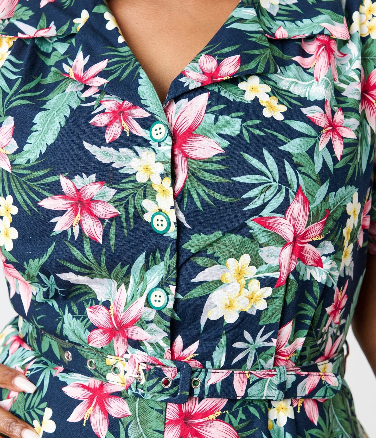 Royal Monk Plus Size Tropical Print Kate Swing Dress