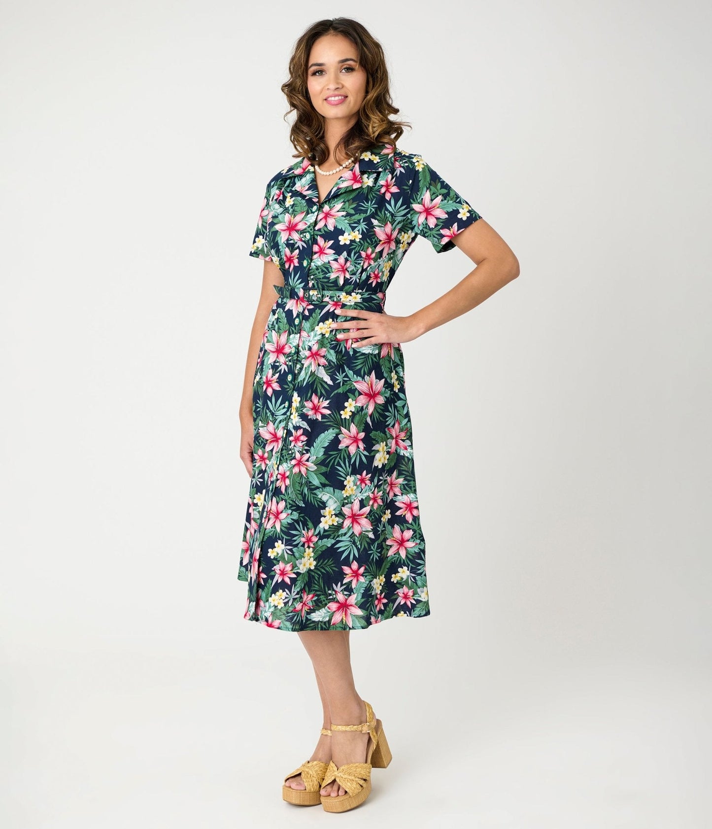 Royal Monk Tropical Print Kate Swing Dress