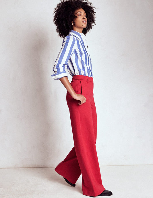 Belgravia Ponte Trousers-Carmine Red