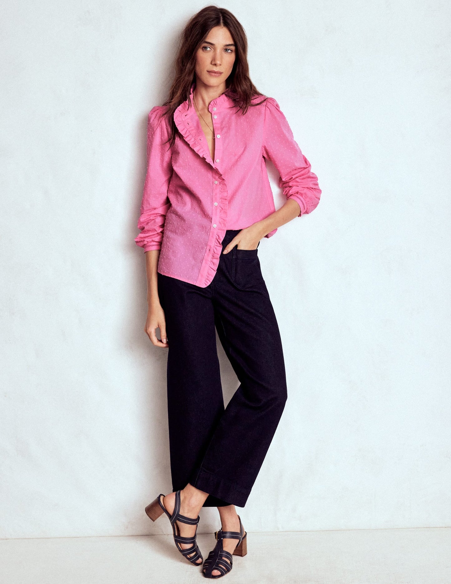 Helena Cotton Dobby Top-Rose Bloom