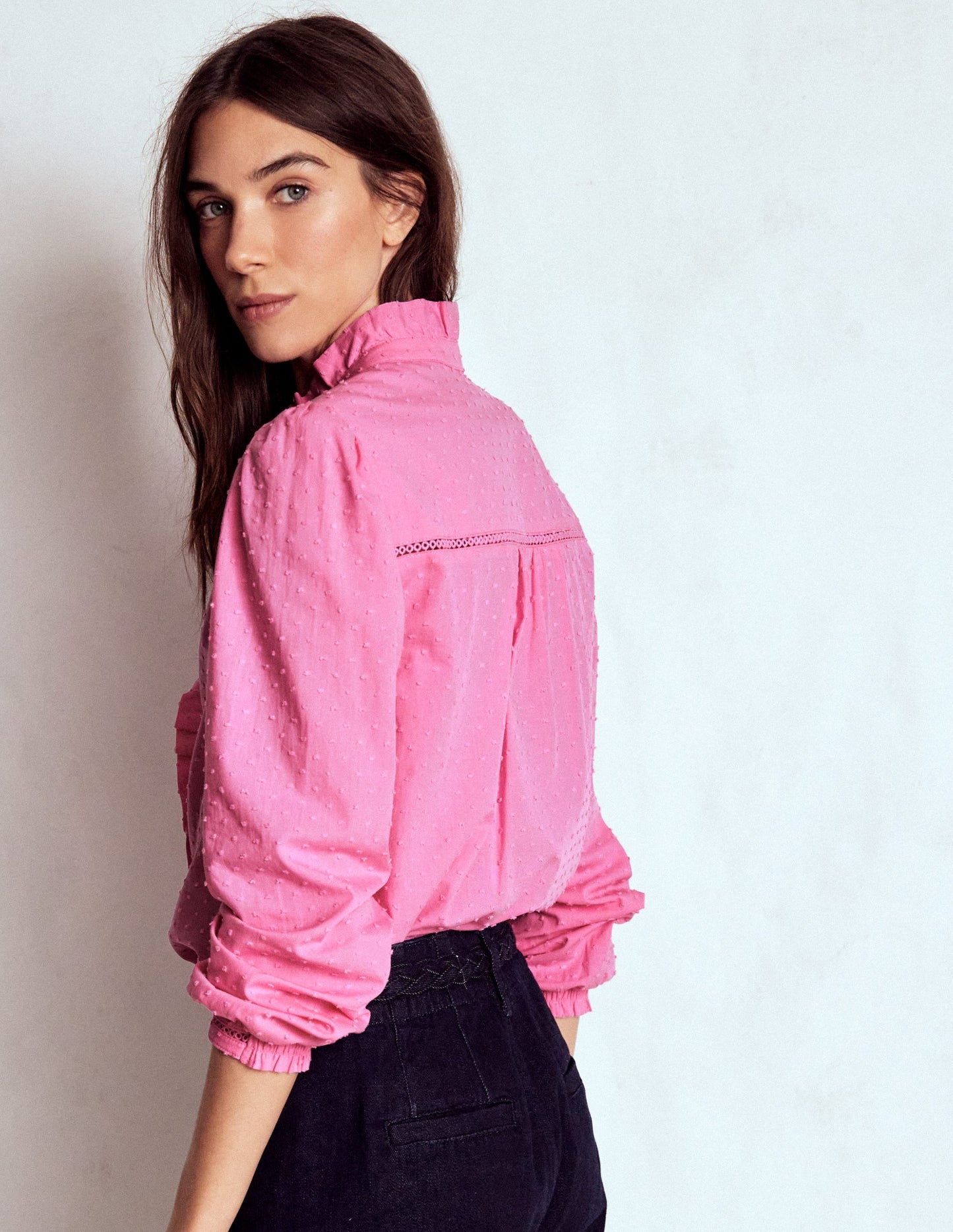 Helena Cotton Dobby Top-Rose Bloom
