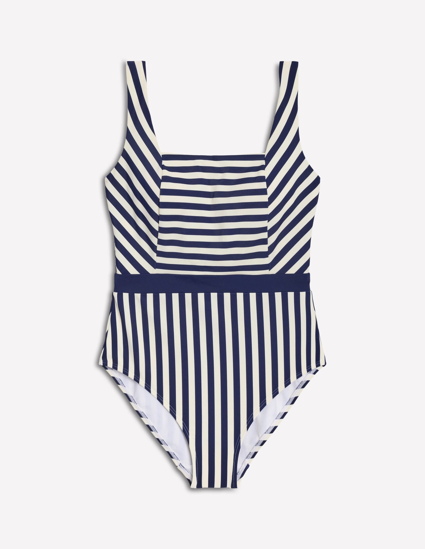 Lefkada Square Neck Swimsuit-Navy/Ivory