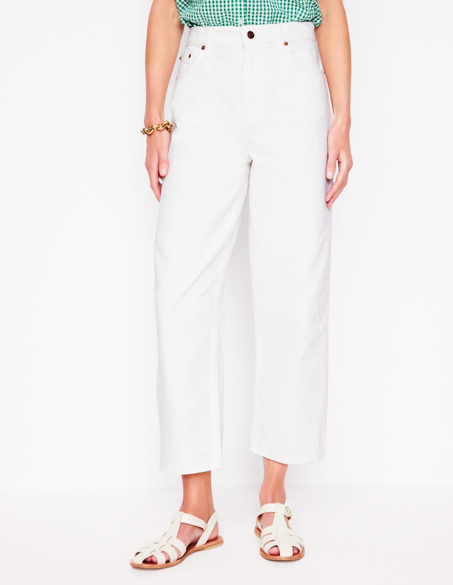 Barrel Leg Jeans-White