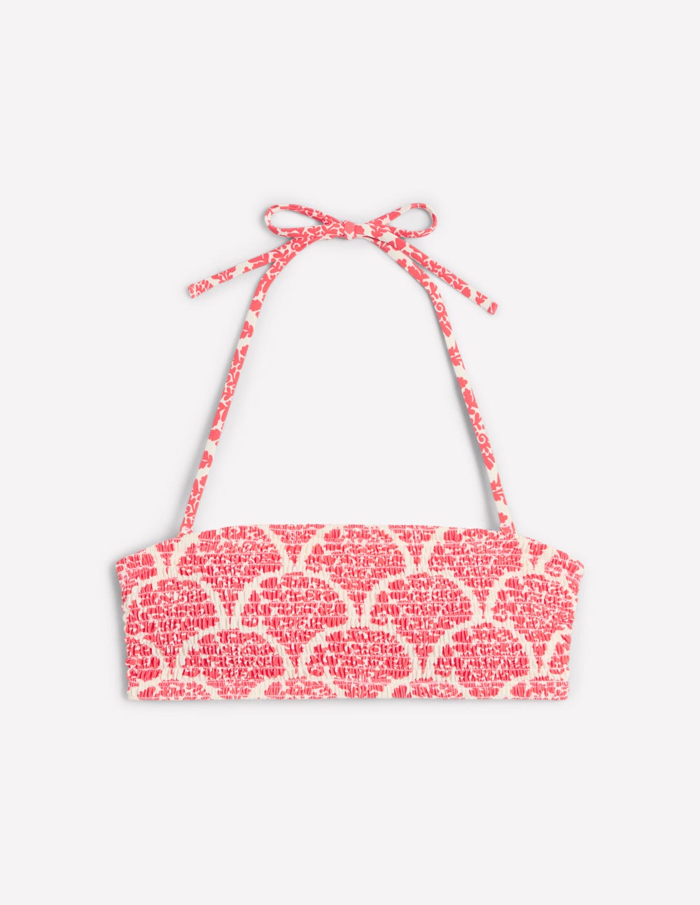 Milos Smocked Bikini Top-Jam Red, Blossomy