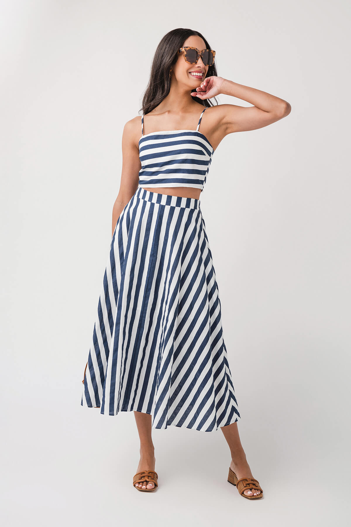 By Together Striped Cropped Tank