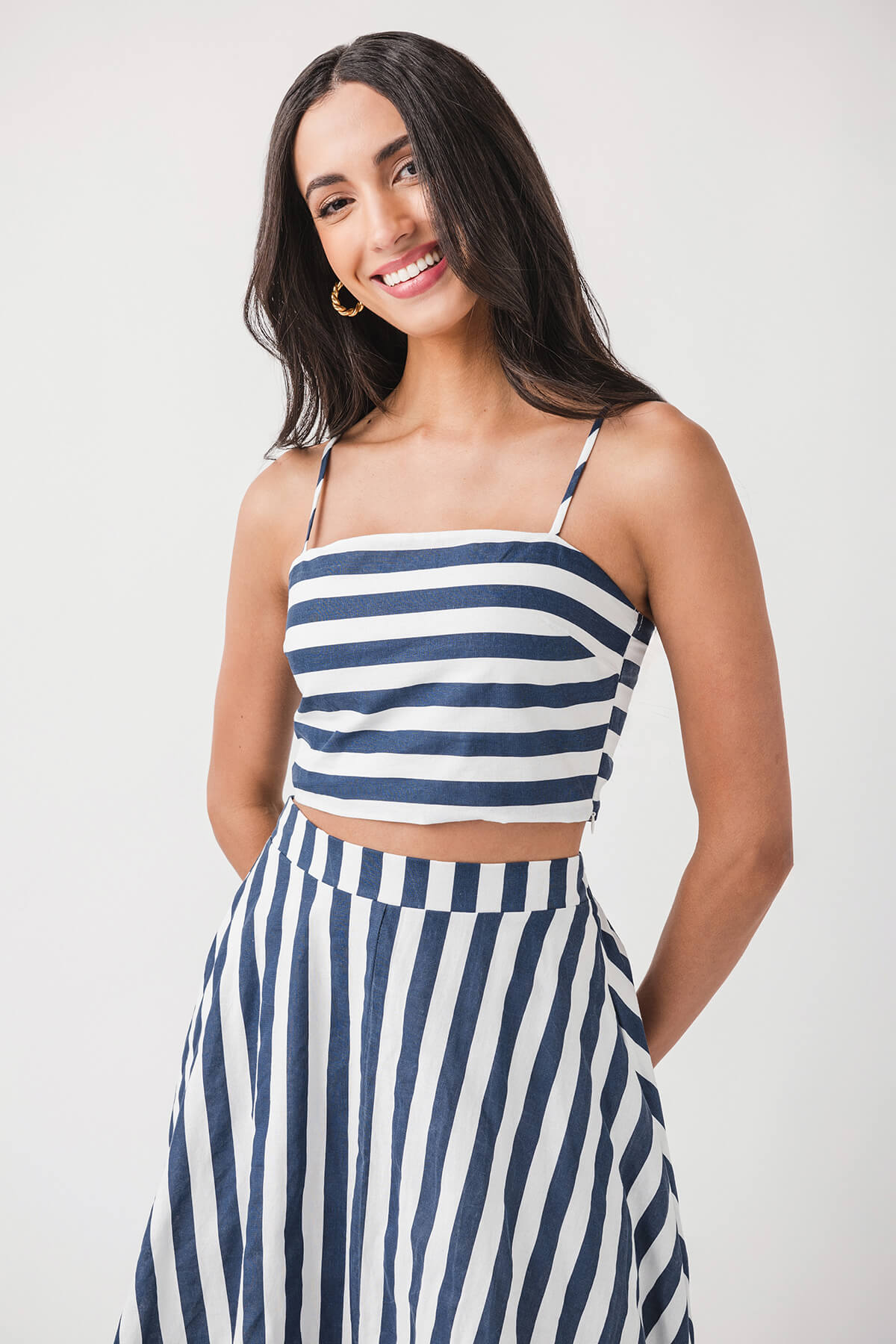 By Together Striped Cropped Tank