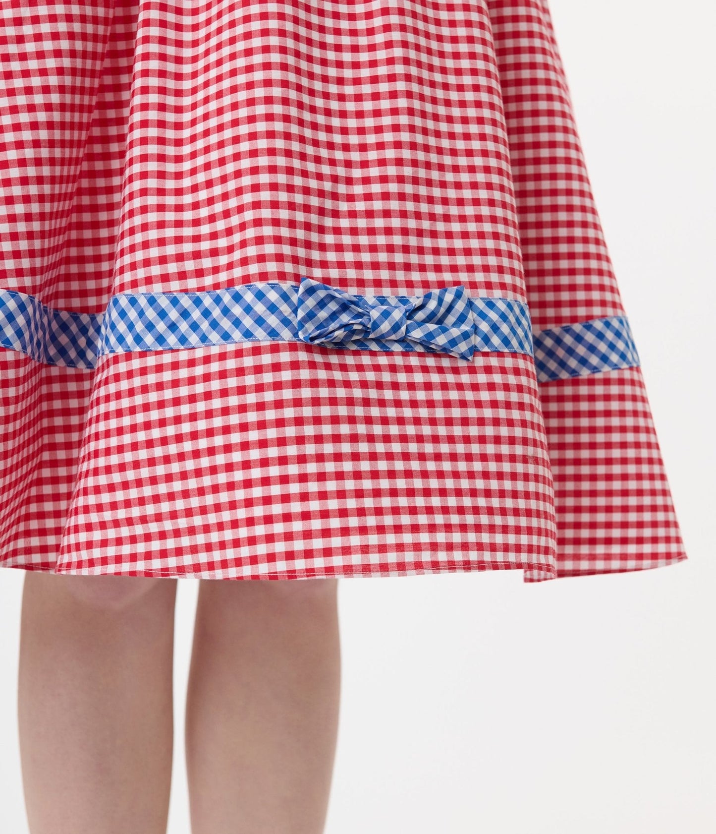 Unique Vintage Red & Blue Gingham Swing Dress