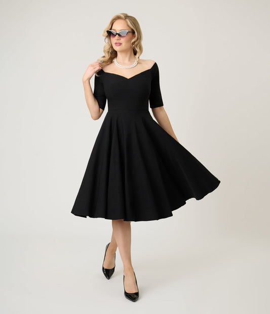 Royal Monk Black Amalia Swing Dress