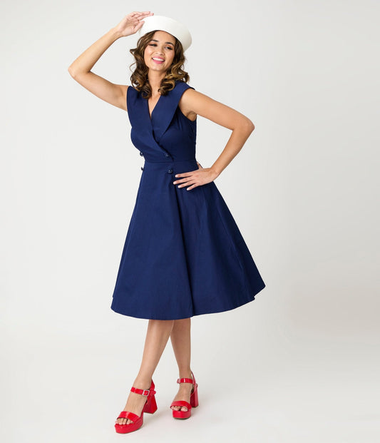 Royal Monk Navy Sailor Isla Swing Dress