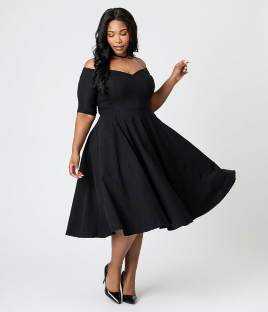Royal Monk Plus Size Black Amalia Swing Dress