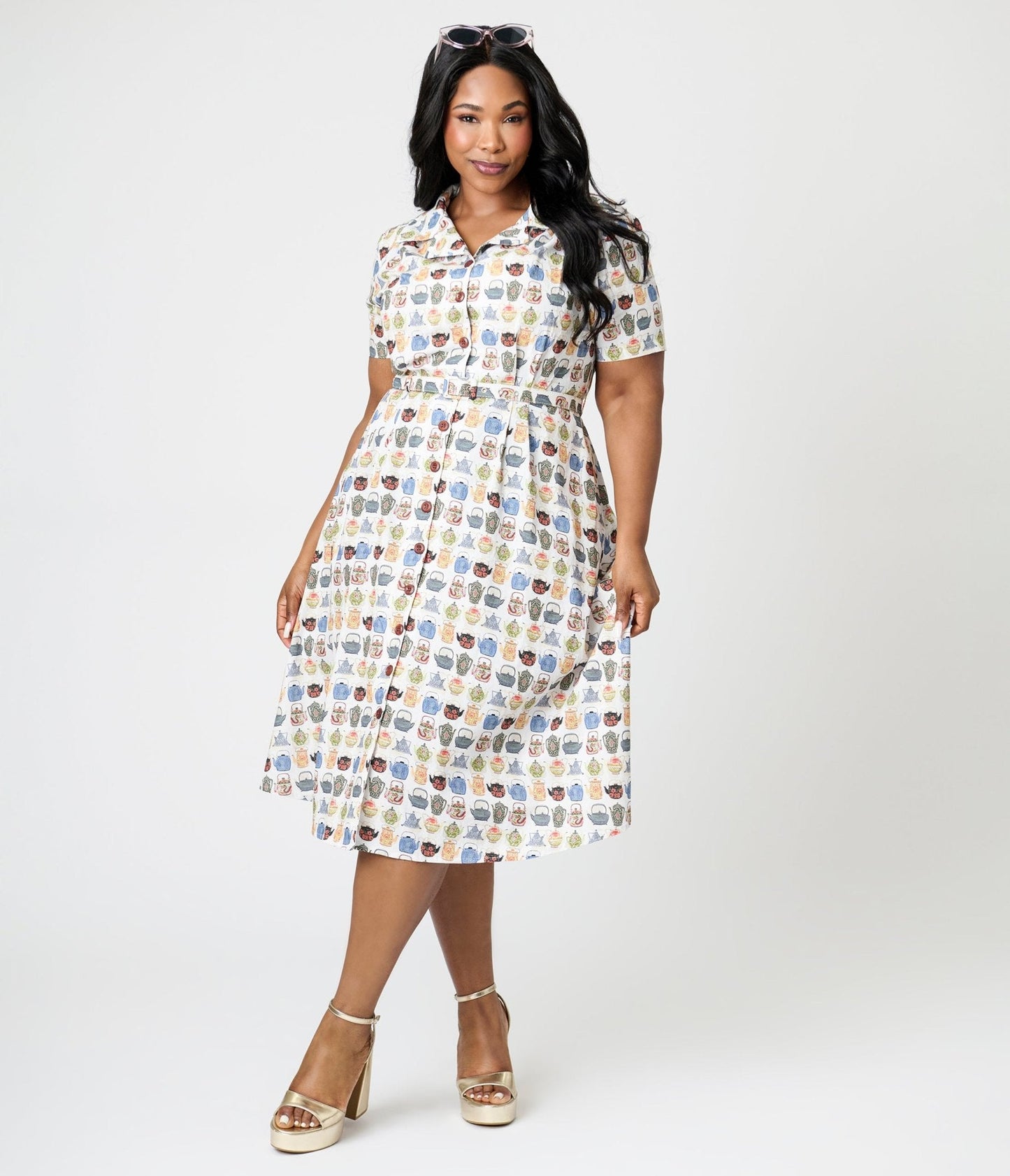 Royal Monk Plus Size Tea Time Kate Swing Dress