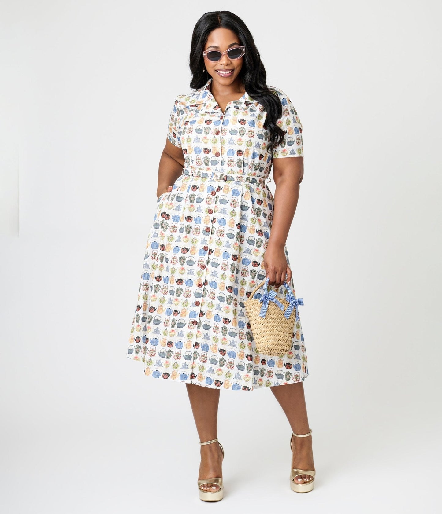 Royal Monk Plus Size Tea Time Kate Swing Dress