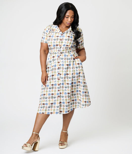 Royal Monk Plus Size Tea Time Kate Swing Dress